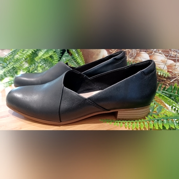 Clarks Collection Womens Juliet & Palm Black Leather Loafer Sz 6.5 - Picture 1 of 9